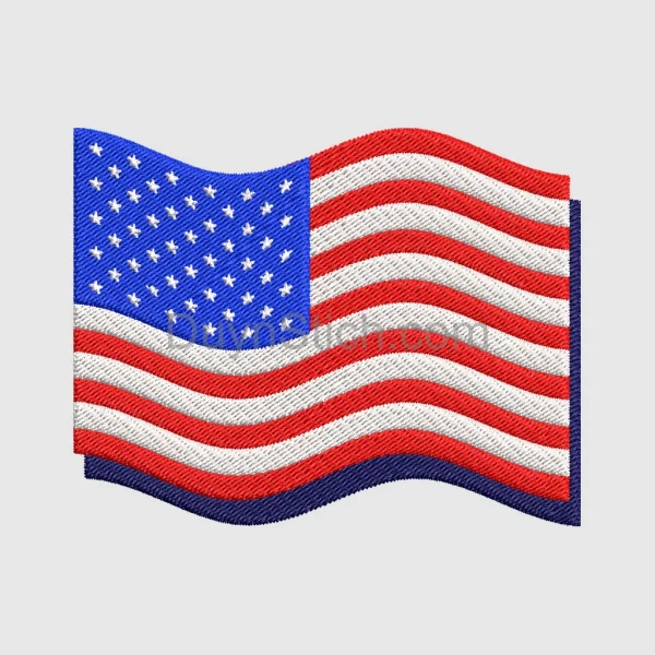 Embroidered USA Flag Design