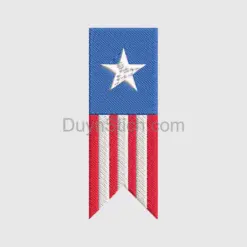 Patriotic Star Ribbon Badge