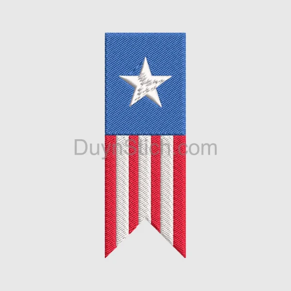 Patriotic Star Ribbon Badge
