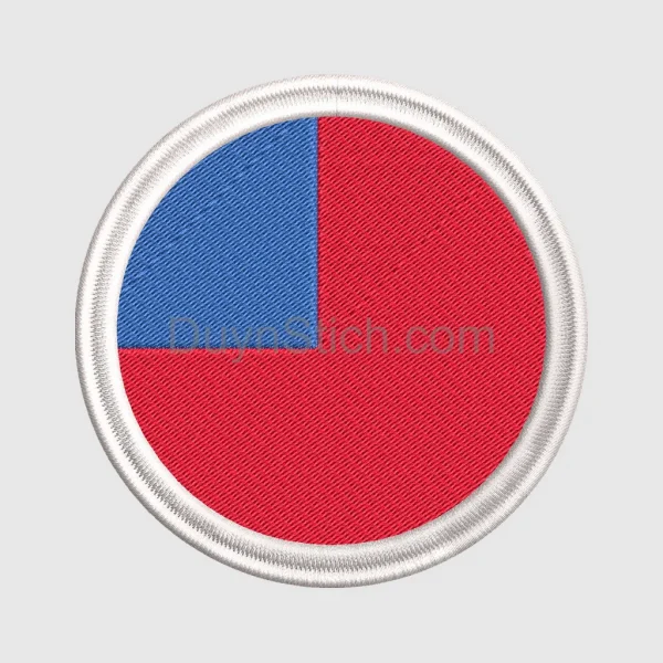 Red and Blue Embroidered Patch
