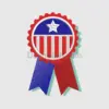 Patriotic Star Badge with Ribbons