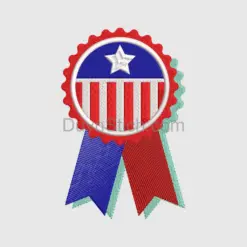 Patriotic Star Badge with Ribbons