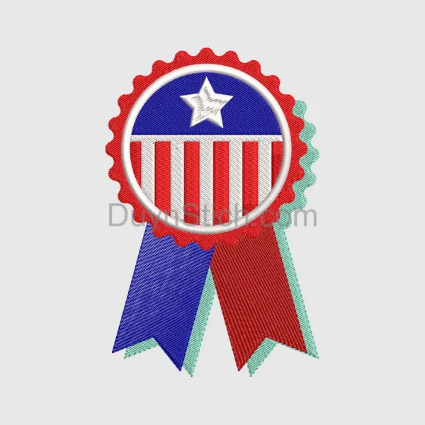 Patriotic Star Badge with Ribbons