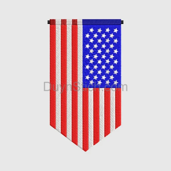 Stitched American Flag Banner