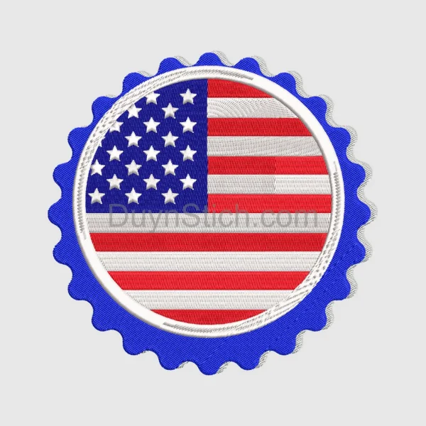 Patriotic American Flag Badge