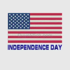 Embroidered American Flag and Independence Day Text
