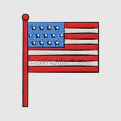 Embroidered American Flag Patch Design
