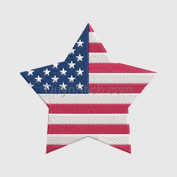 Patriotic Star with American Flag