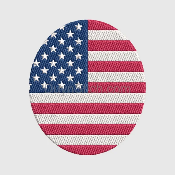 Circular American Flag Patch