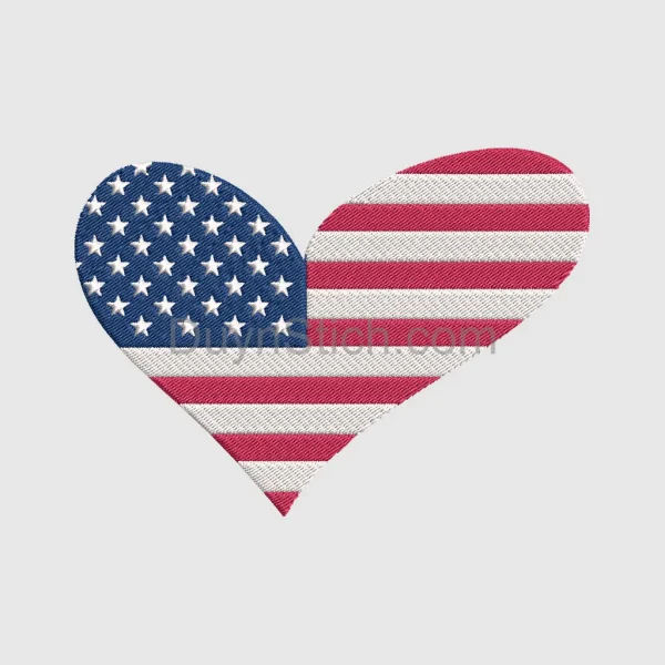 American Flag Heart Design