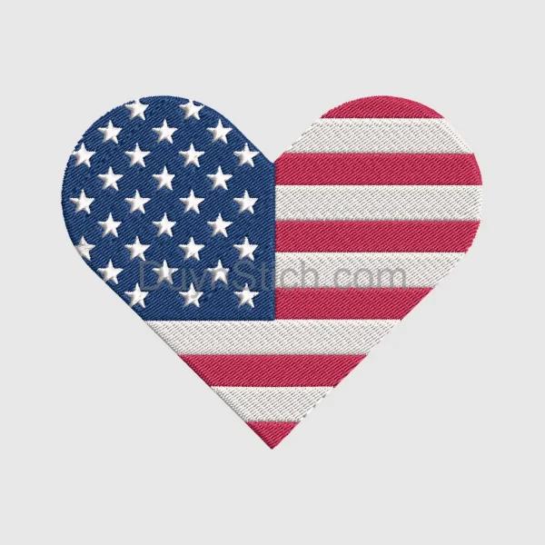 Heart-Shaped American Flag Design
