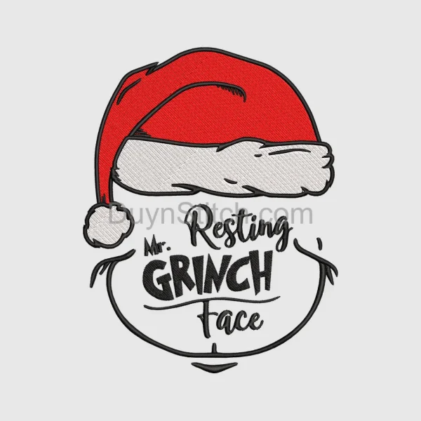 Mr. Grinch Festive  Embroidery