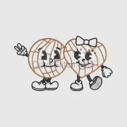 Waffle Characters with Bow Tie applqiue