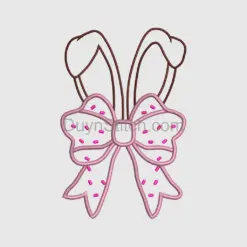 Pink Bunny Bow Decoration applique