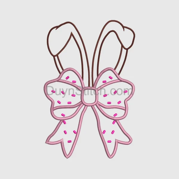 Pink Bunny Bow Decoration applique