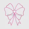 Pink Embroidered Ribbon Bow applique