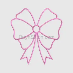 Pink Embroidered Ribbon Bow applique