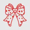 Romantic Heart-Patterned Bow Embroidery applique