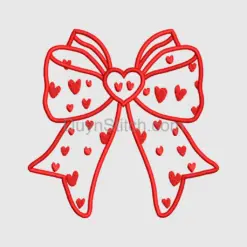 Romantic Heart-Patterned Bow Embroidery applique