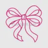 Pink Embroidered Bow Embroidery applique