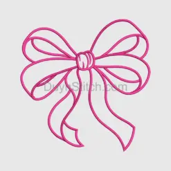 Pink Embroidered Bow Embroidery applique