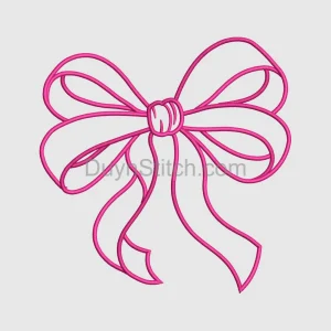 Pink Embroidered Bow Embroidery applique