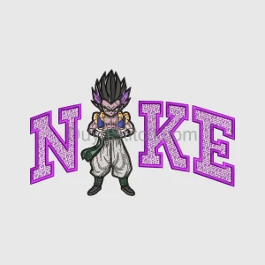 Anime Character with NIKE Text Embroidery